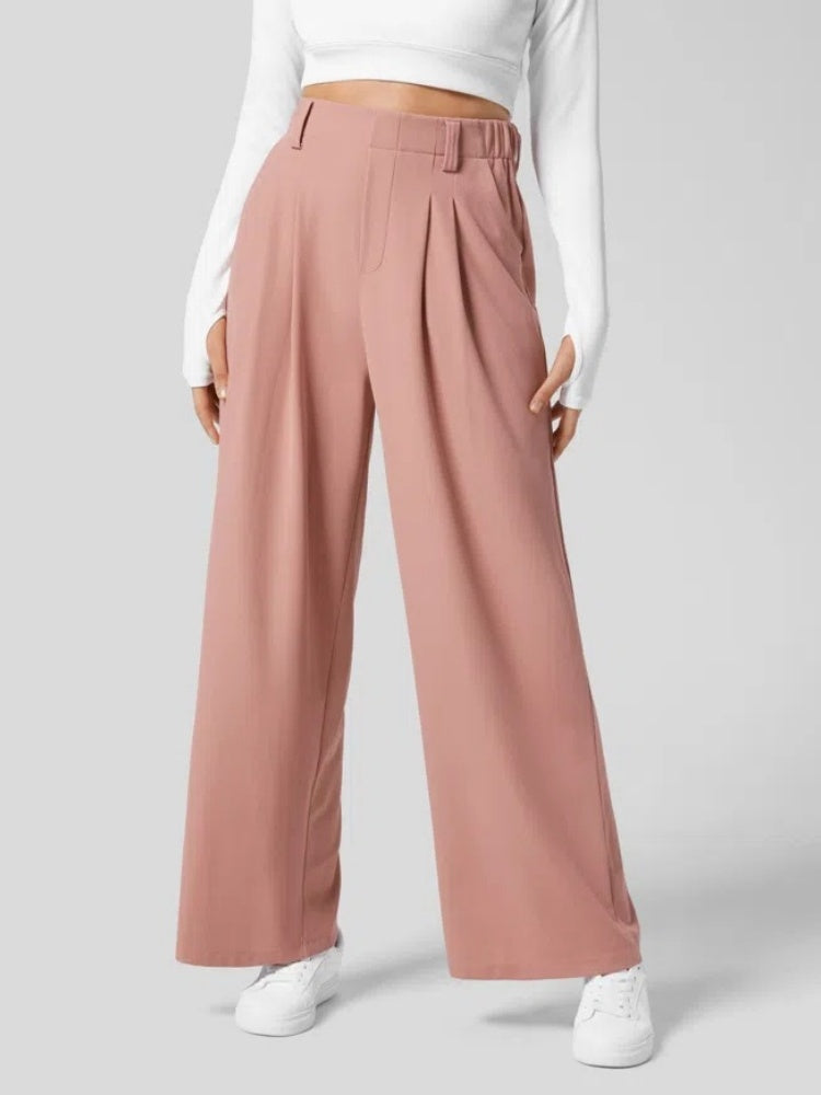 High Waisted Pleated Wide Leg Pants
