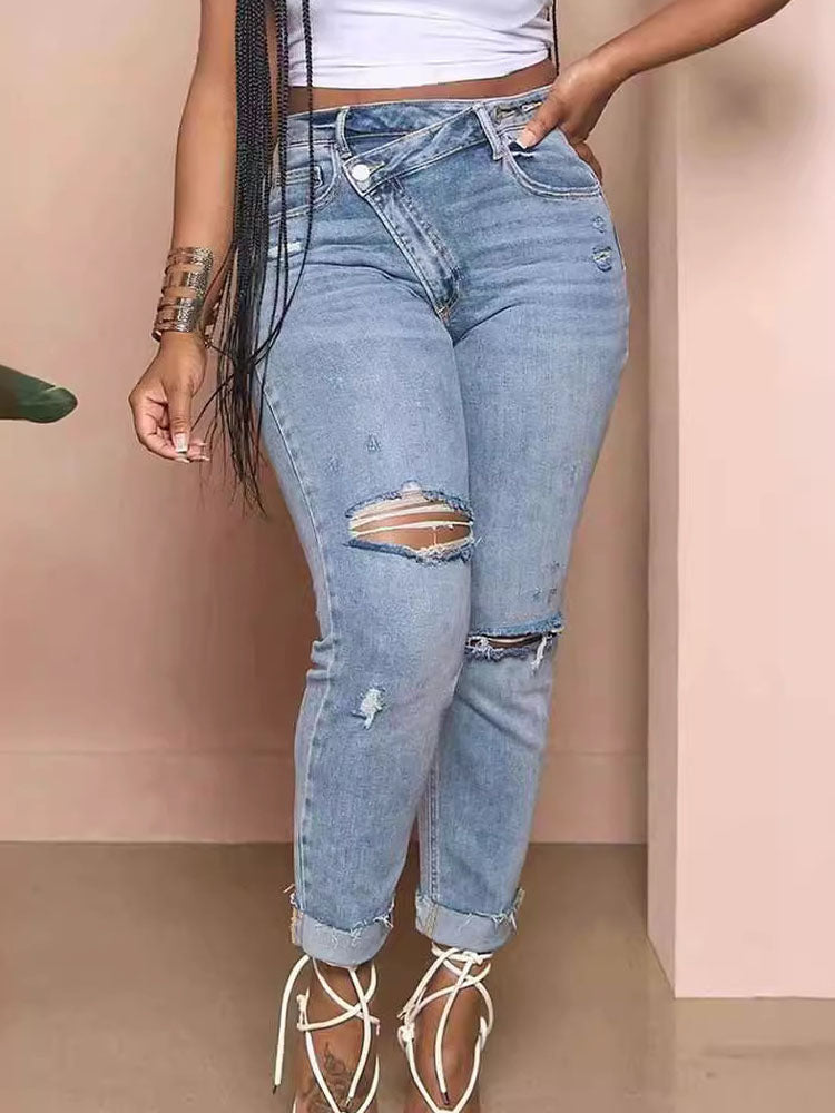 High Waist Ripped Jeans