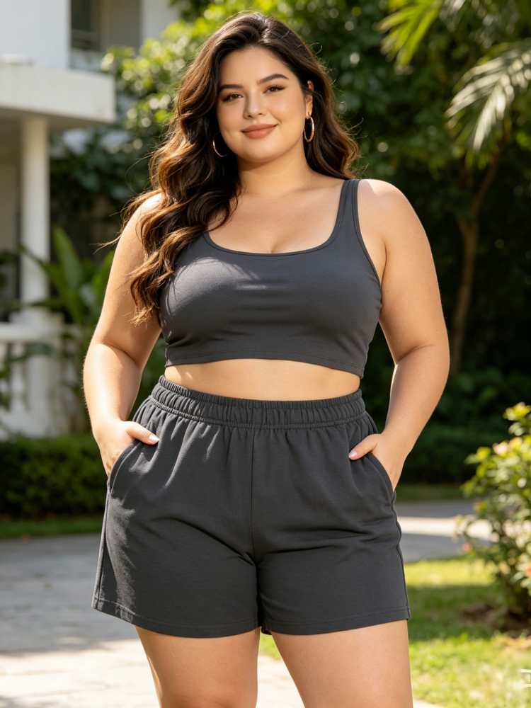 Elastic Waist Relaxed Fit Athletic Shorts