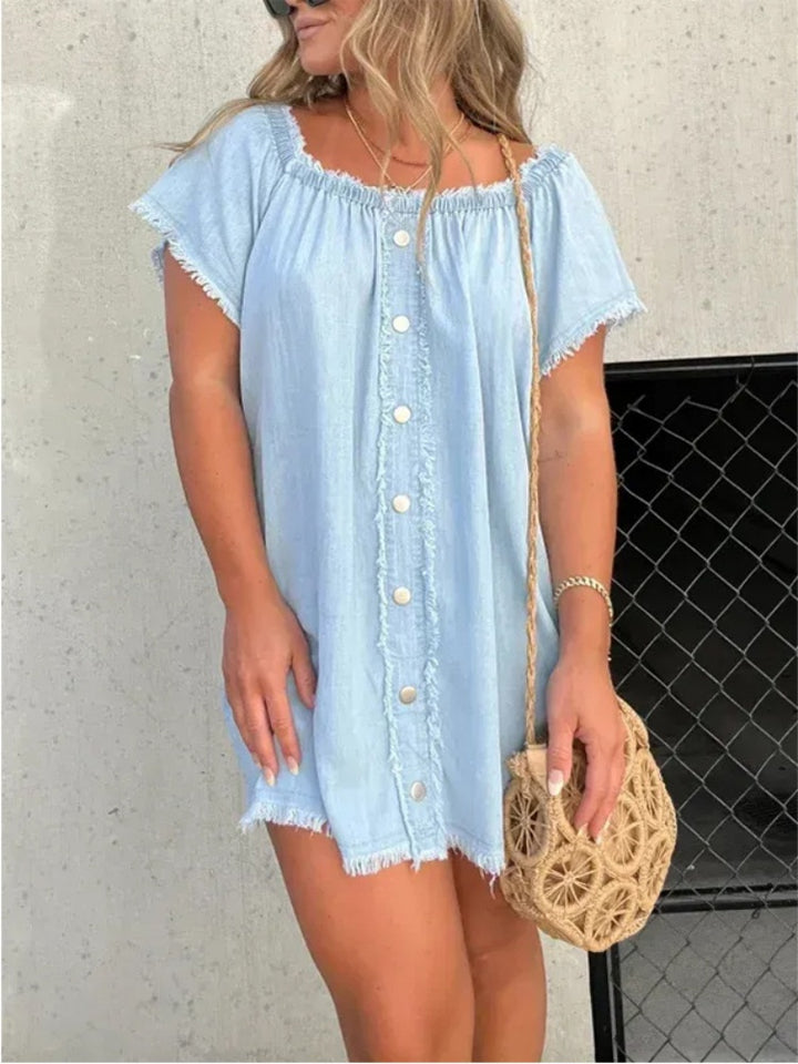 Women’s Off Shoulder Sexy Fringe Mini Dress