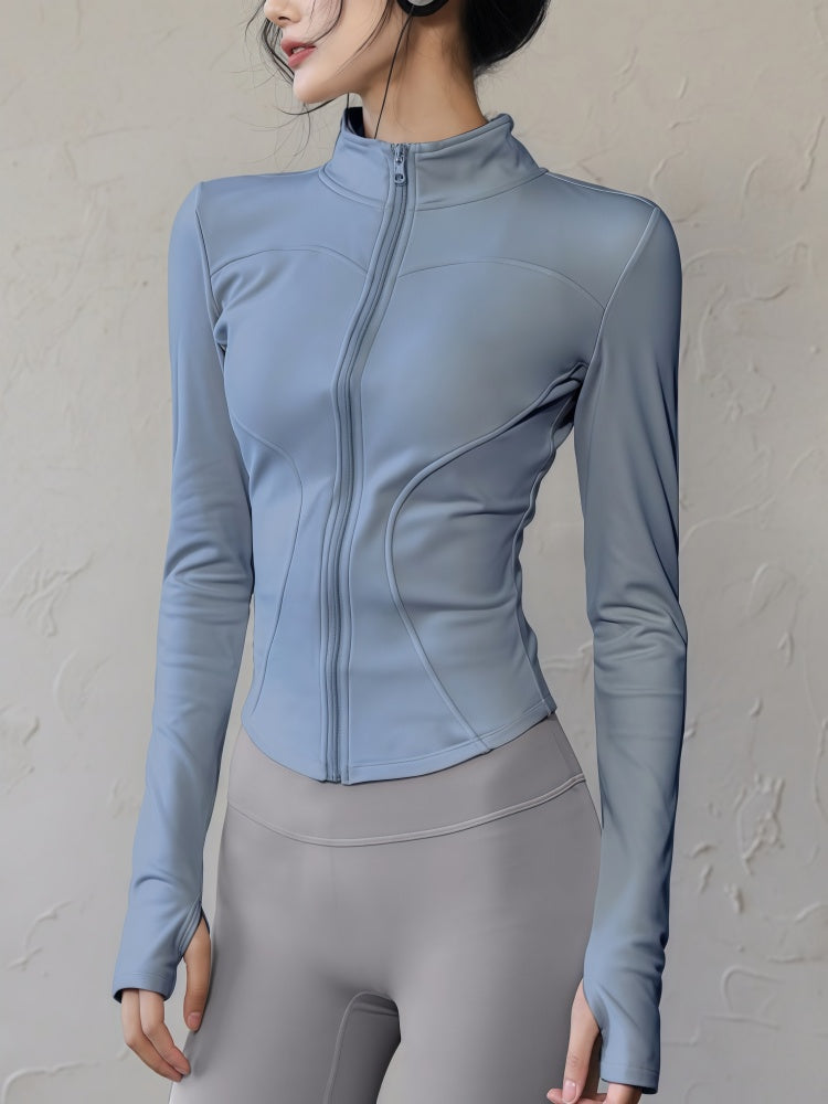 Fitted Zip-Up Athletic Jacket