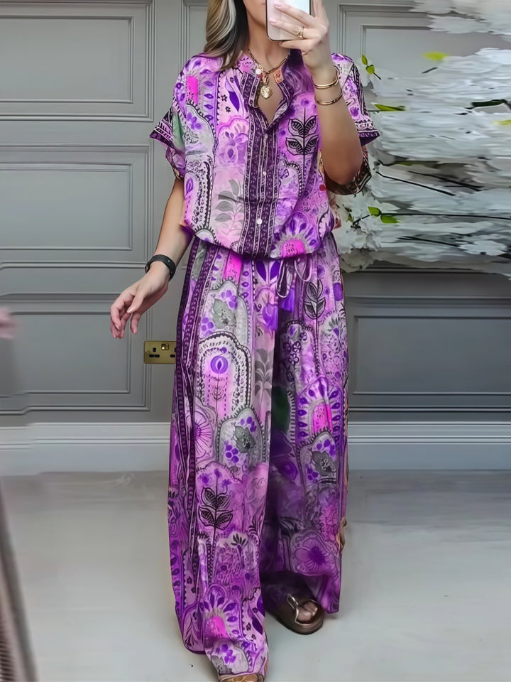 Bohemian Floral Print Two-Piece Set