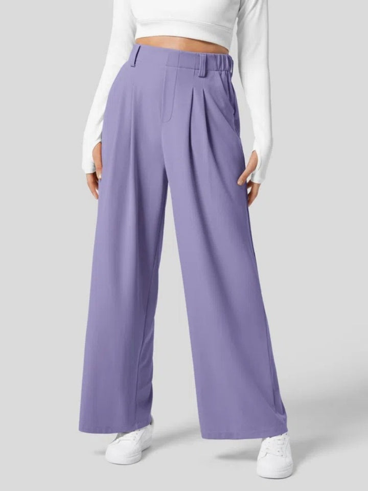 High Waisted Pleated Wide Leg Pants