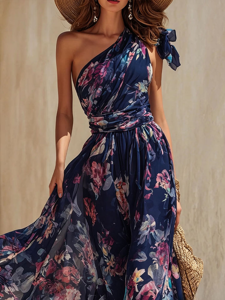Floral One-Shoulder Dress