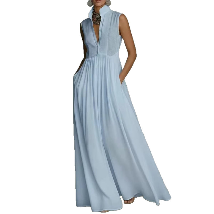 Vacation long-sleeved pleated French-style colorful dress