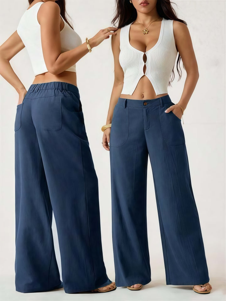 Women Linen Wide Leg Pants