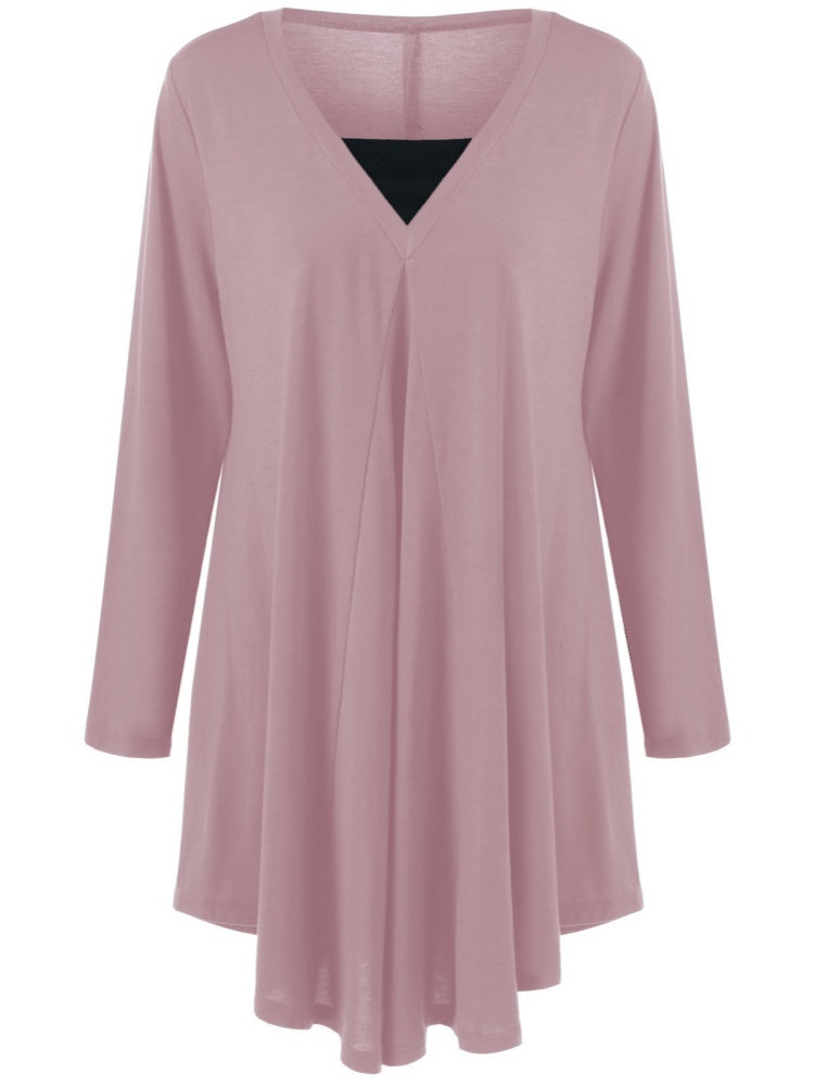 V-neck long-sleeve dress