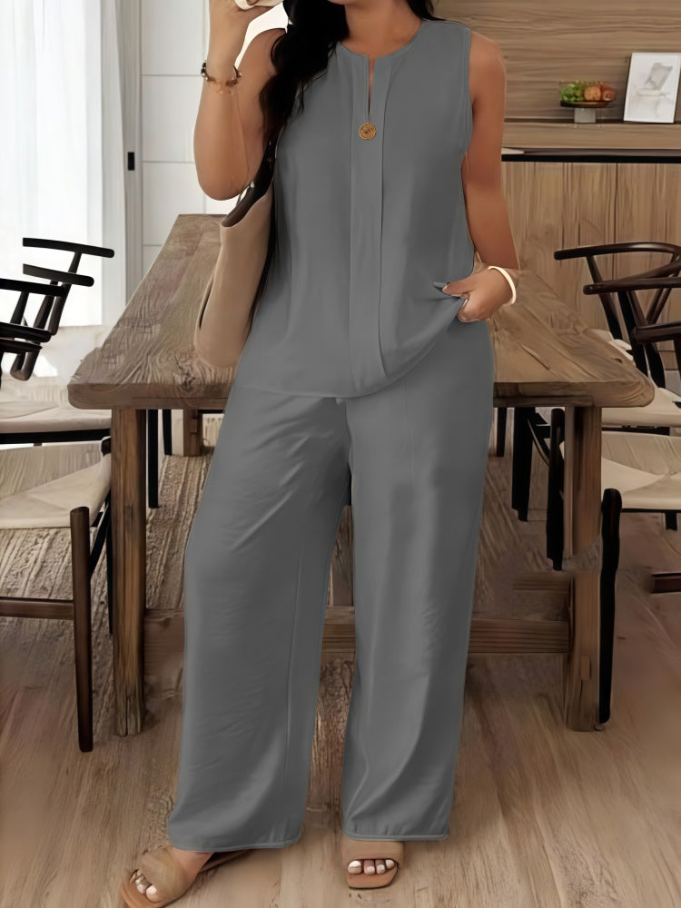 Women’s Casual Cotton Linen Two Piece Set
