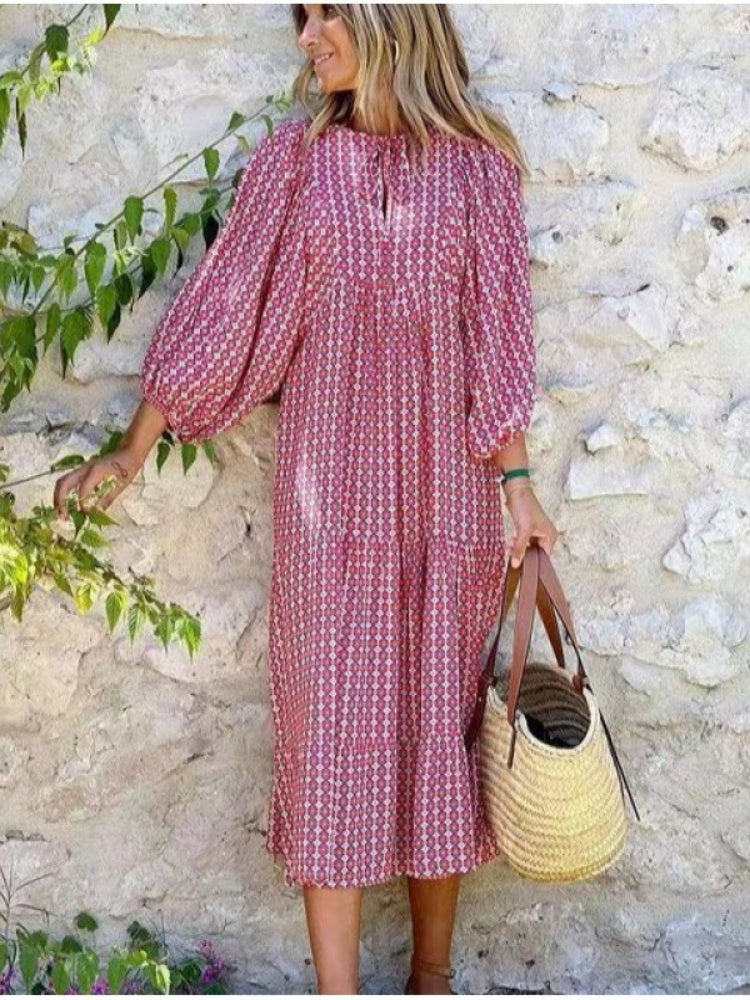 Puff Sleeve Tiered Maxi Dress