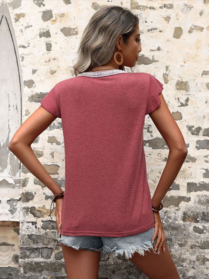 V-neck T-shirt, women&
