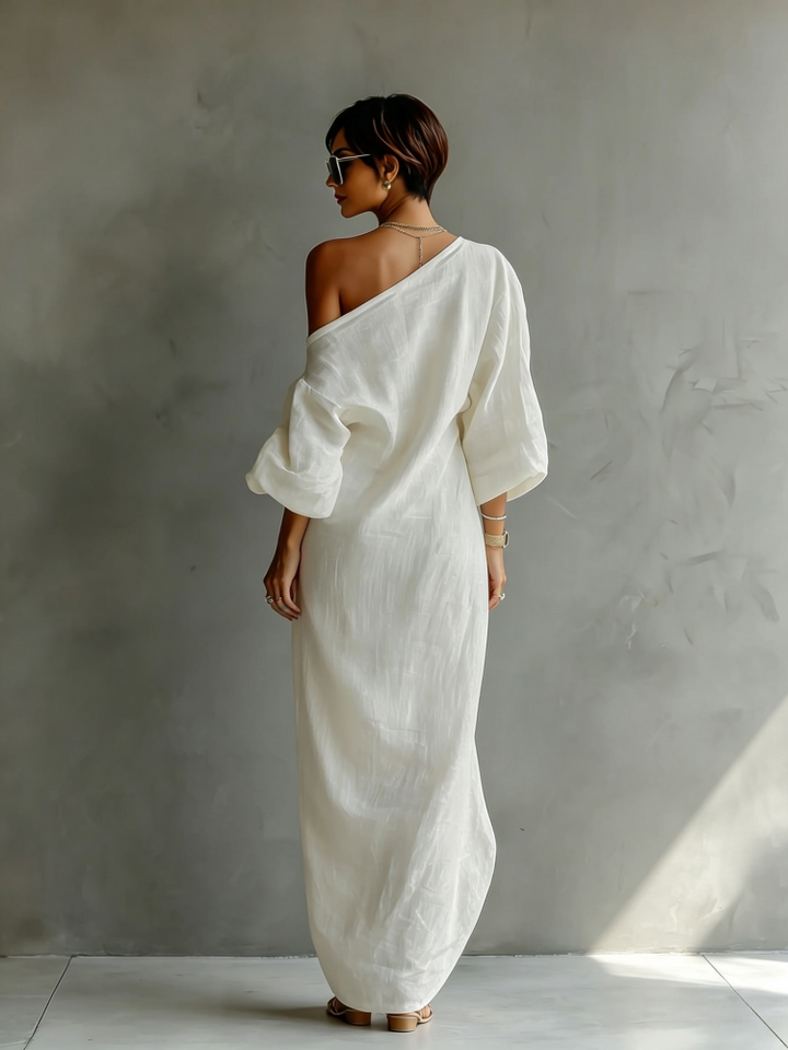 Elegant, breathable, irregular one-shoulder women&