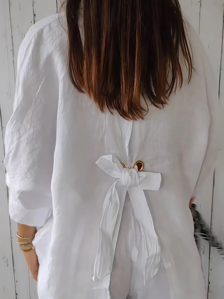 Linen Blend Oversized Button-Down Shirt - Breathable, Multiple Colors