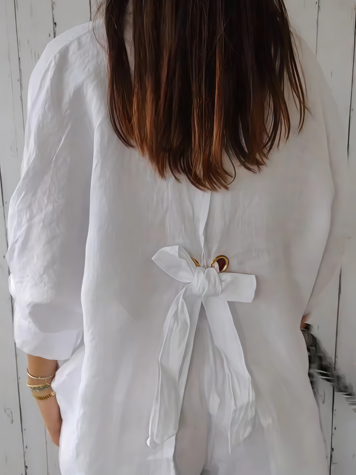 Linen Blend Oversized Button-Down Shirt - Breathable, Multiple Colors