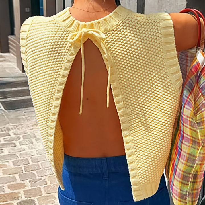 Open Back Knit Tank Top