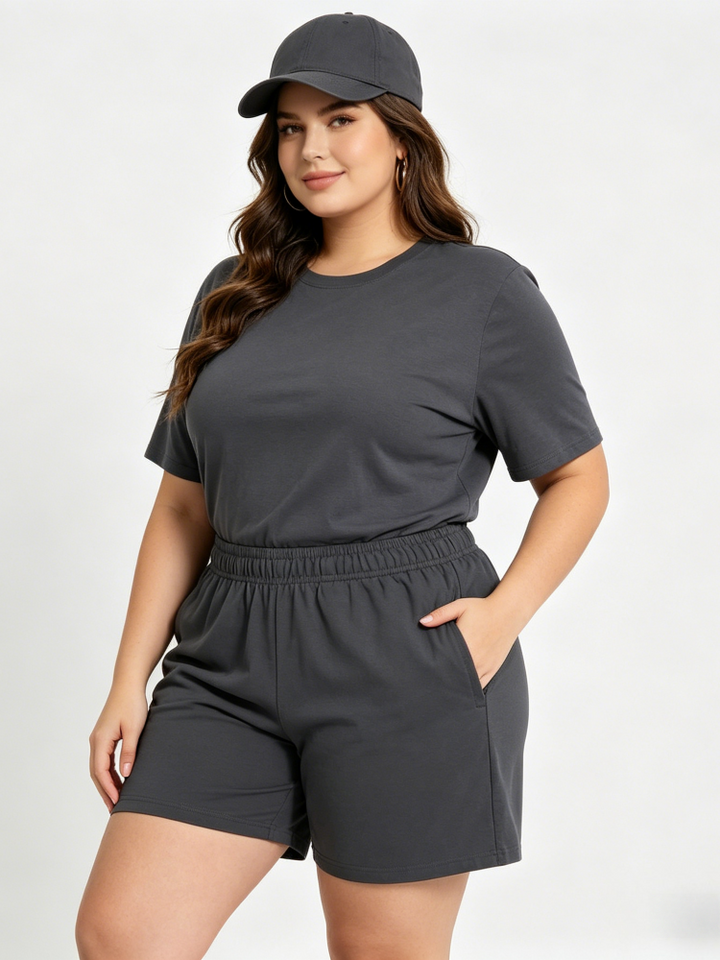 Elastic Waist Relaxed Fit Athletic Shorts