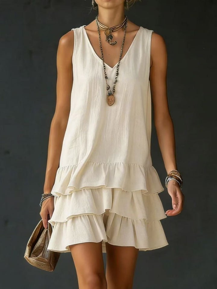 Fashionable loose-fitting casual solid color vest dress
