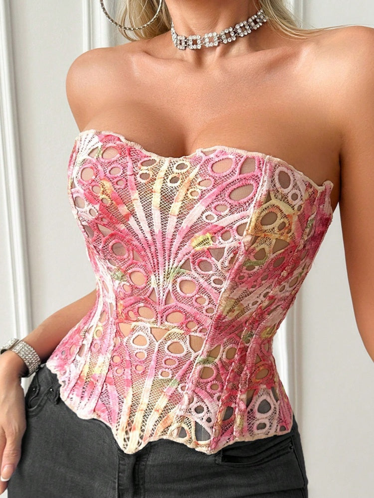 Lace Strapless Corset Top