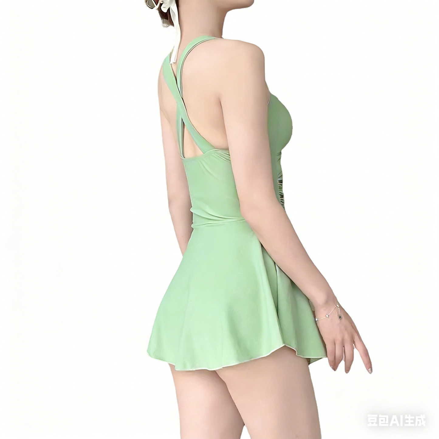 Elegant Twist Front Swim Dress