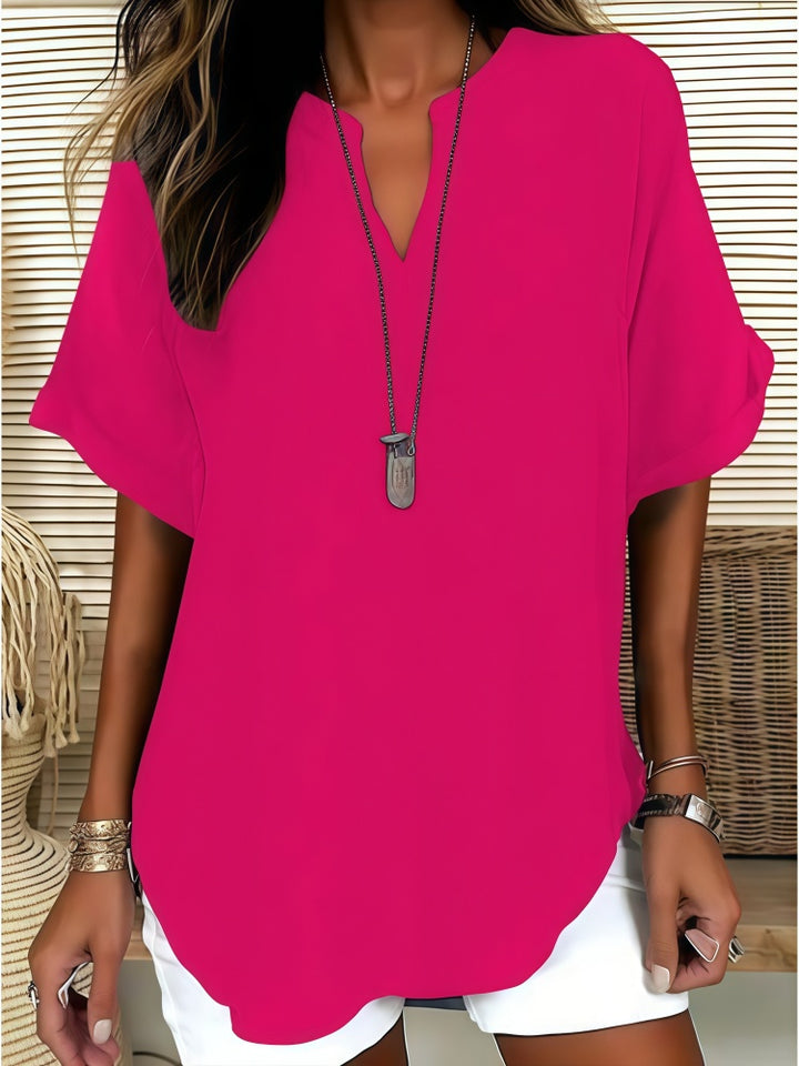 Fashionable printed V-neck short-sleeved T-shirt/shirt