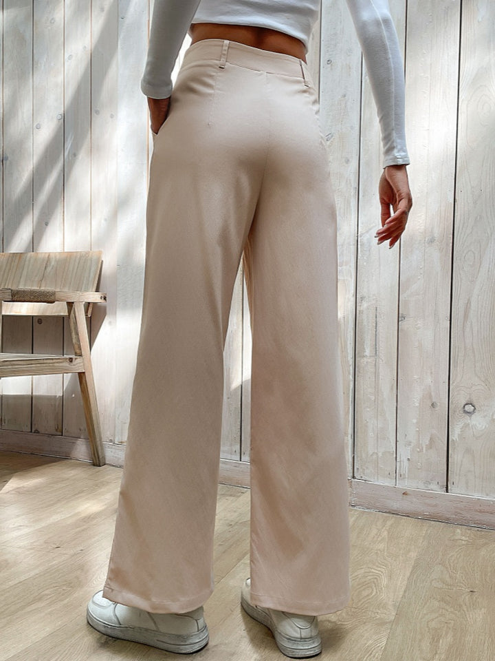 Autumn casual patchwork straight leg trousers