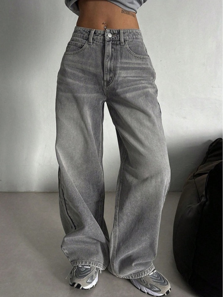 High Waisted Baggy Wide Leg Jeans
