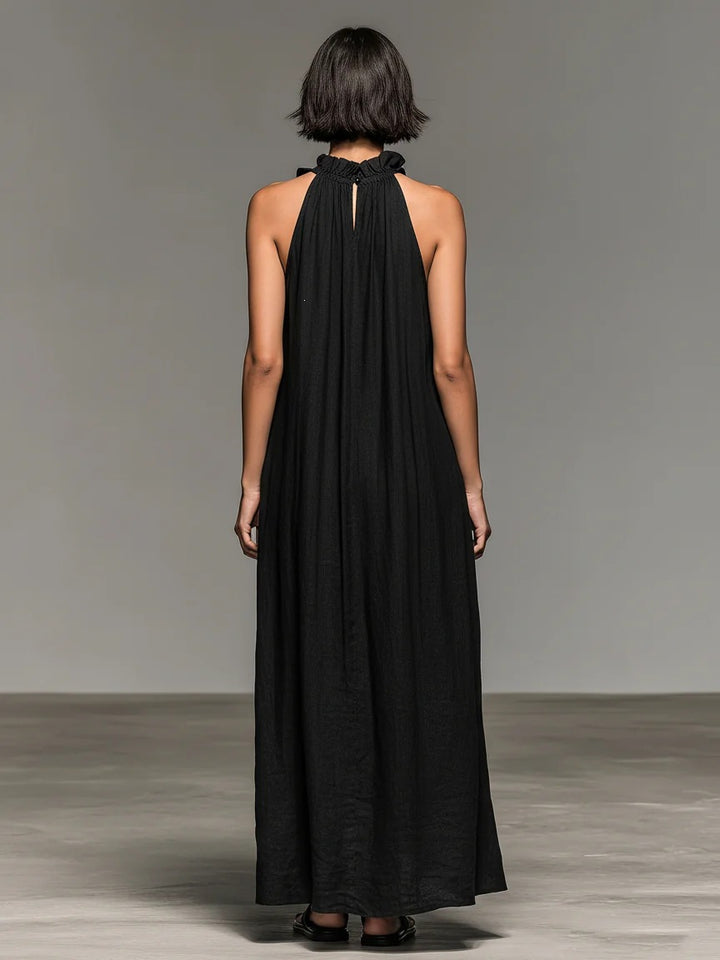 Ruffled Halter Neck Maxi Dress