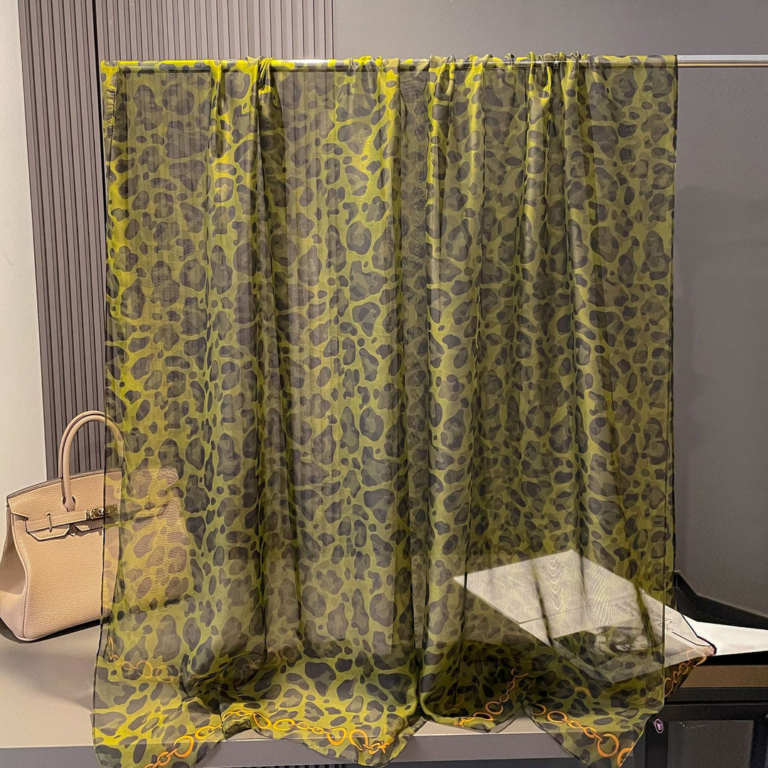 Sheer Artistic Floral Long Scarf Shawl