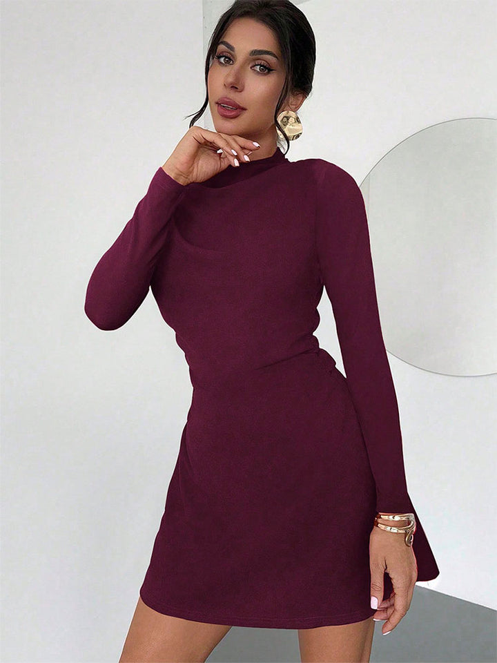Mock Neck A-Line Dress