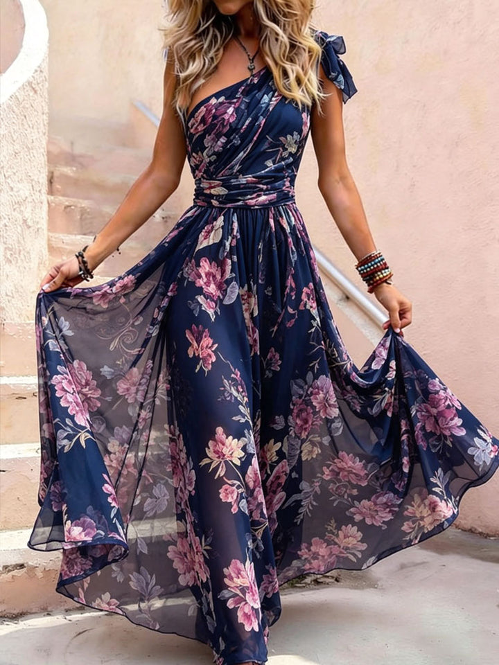 Floral One-Shoulder Dress