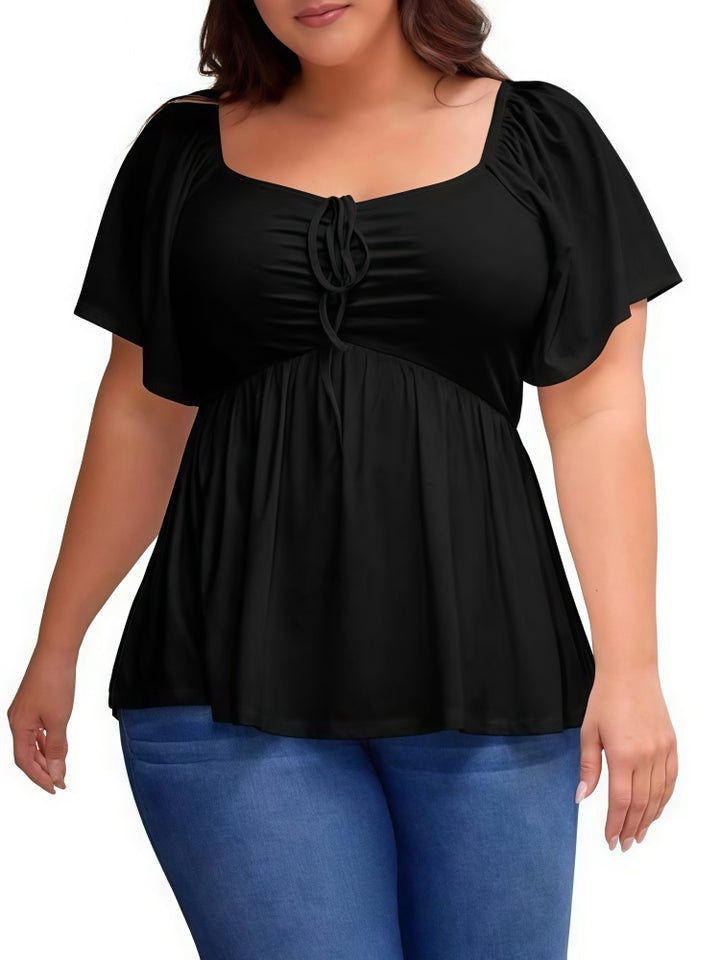 Summer Plus Size Raglan Sleeve Slim Waist T-Shirt