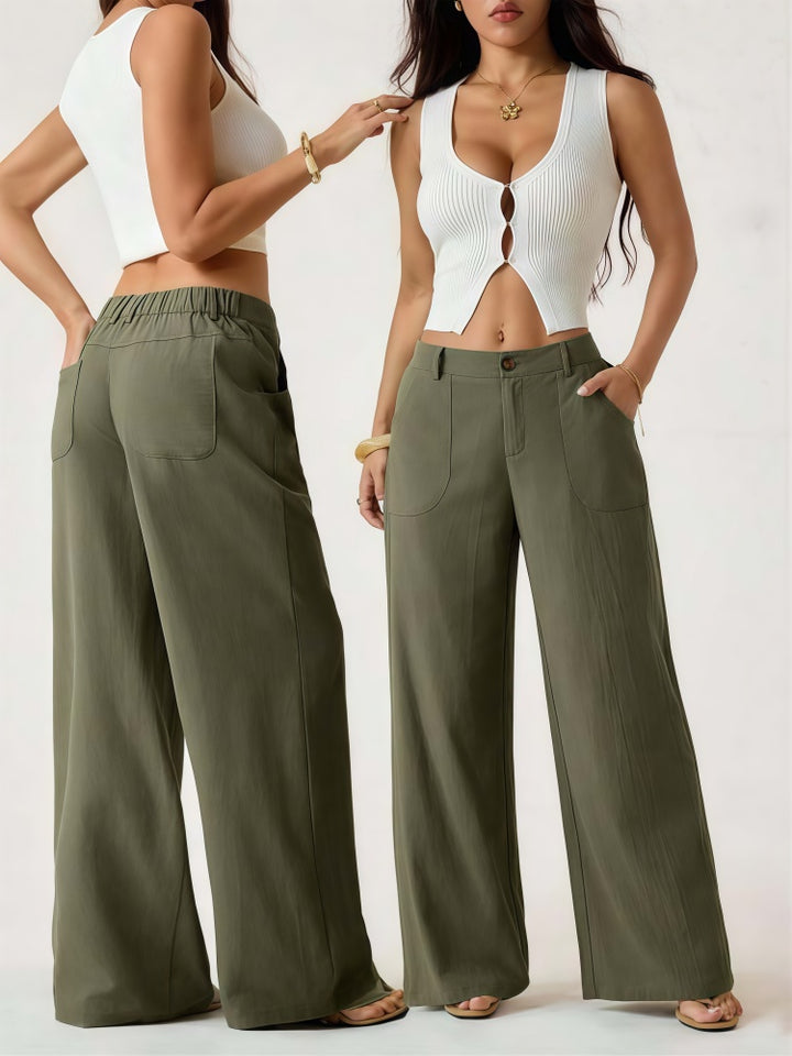 Women Linen Wide Leg Pants