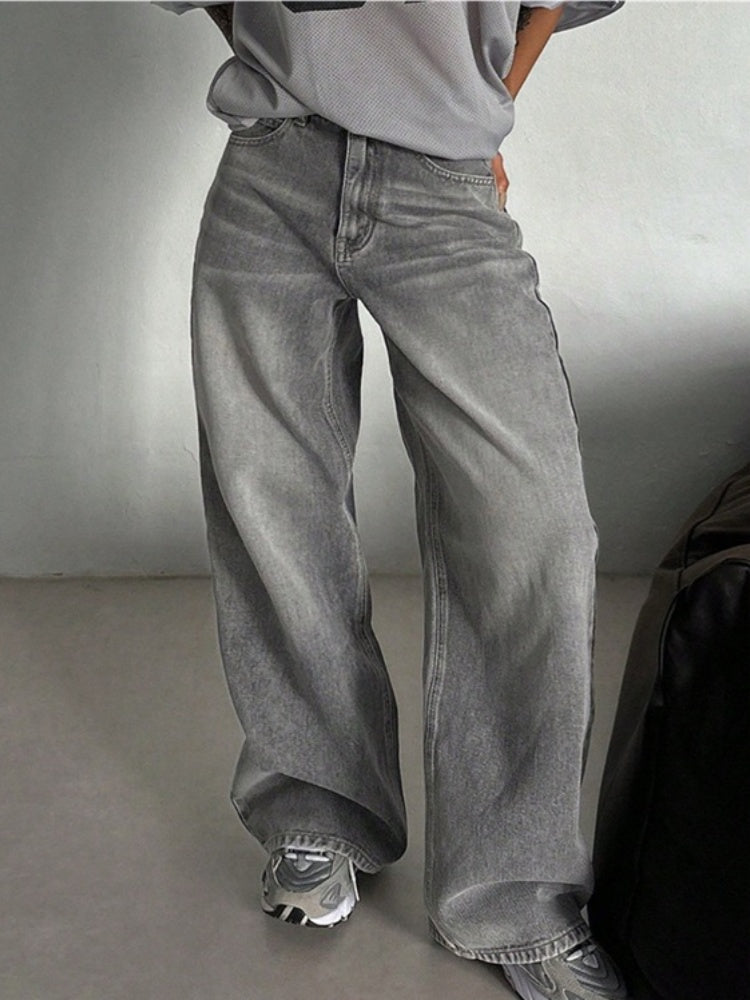 High Waisted Baggy Wide Leg Jeans