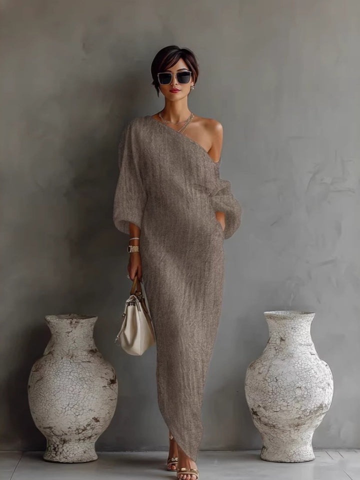 Elegant, breathable, irregular one-shoulder women&
