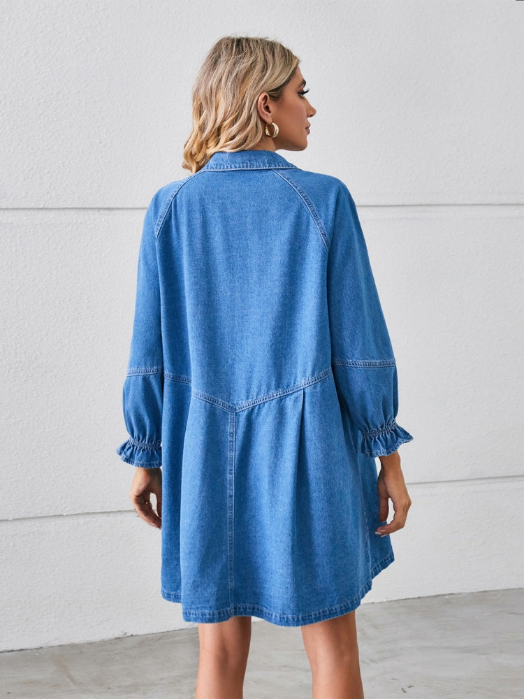 Oversized Denim Shirt Dress