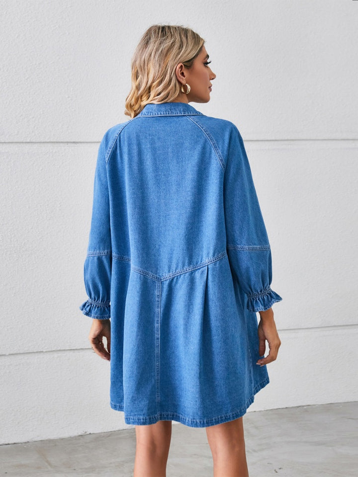Oversized Denim Shirt Dress
