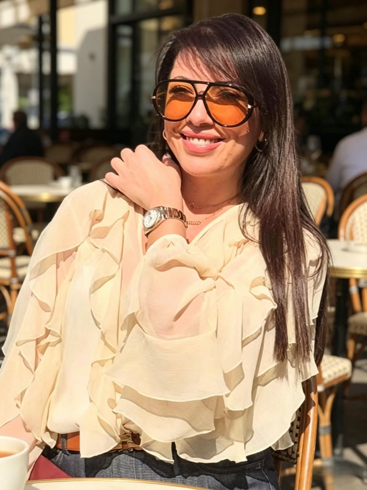 V-Neck Ruffled Long Sleeve Blouse