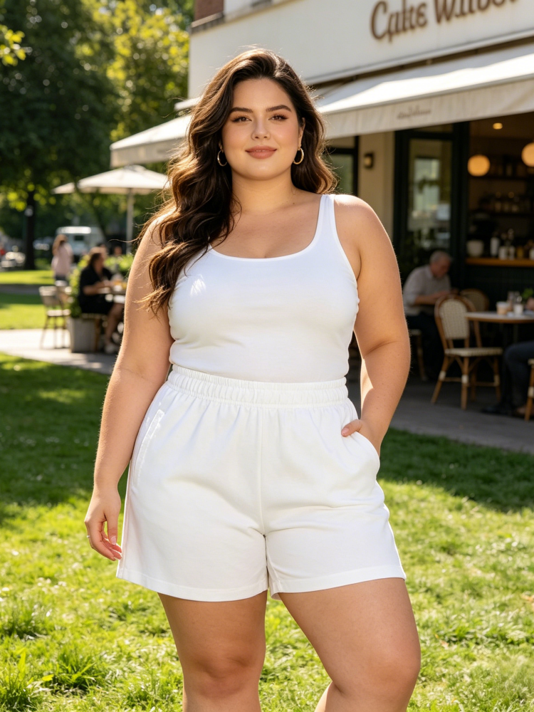 Elastic Waist Relaxed Fit Athletic Shorts