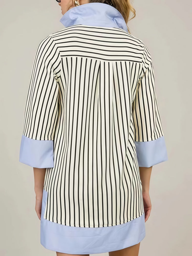 Striped Color Block Tunic Dress