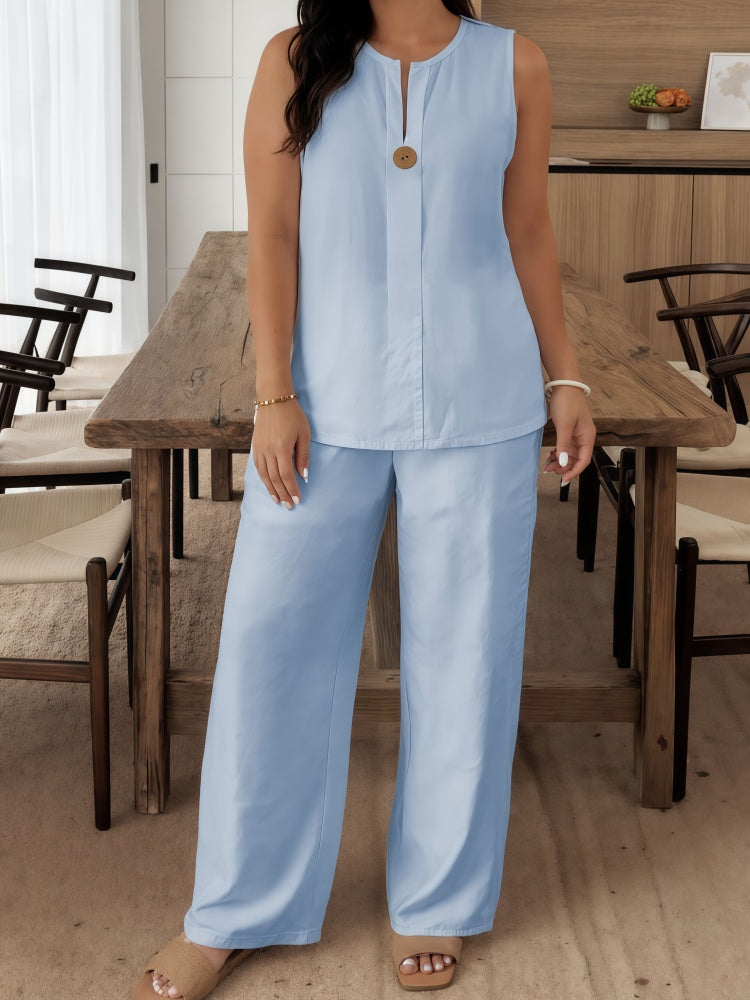 Women’s Casual Cotton Linen Two Piece Set