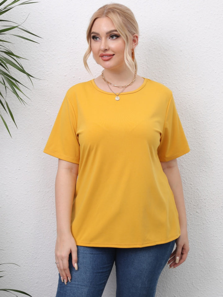 Casual floral cutout angel wing short-sleeved top