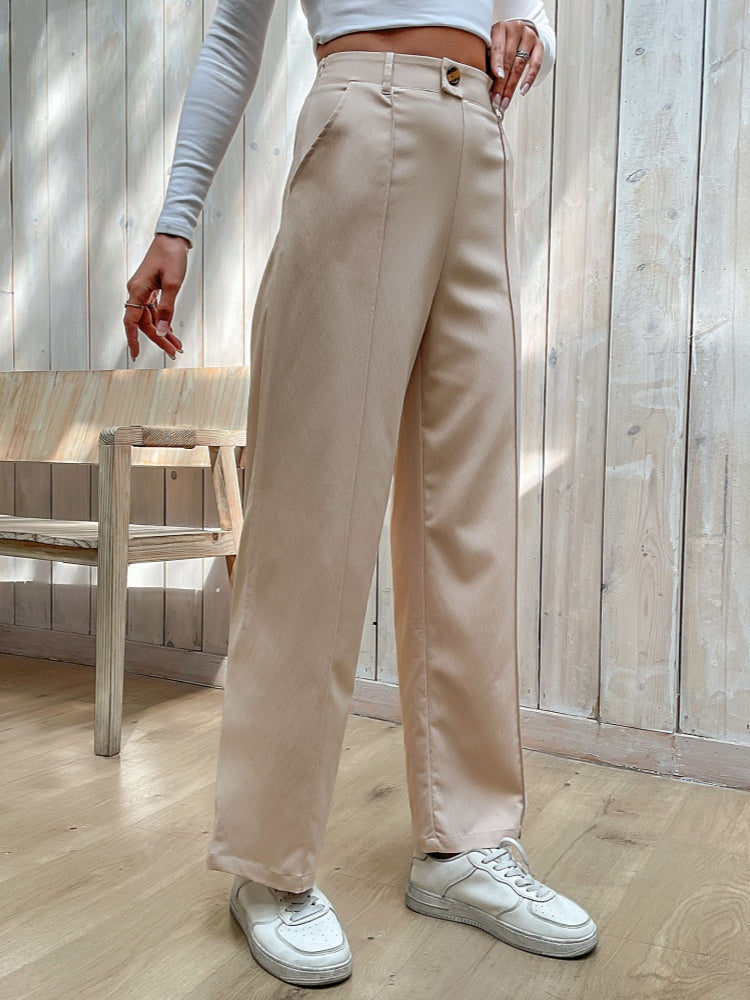 Autumn casual patchwork straight leg trousers