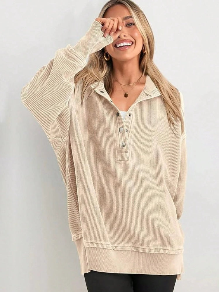 Waffle Knit Henley Hoodie
