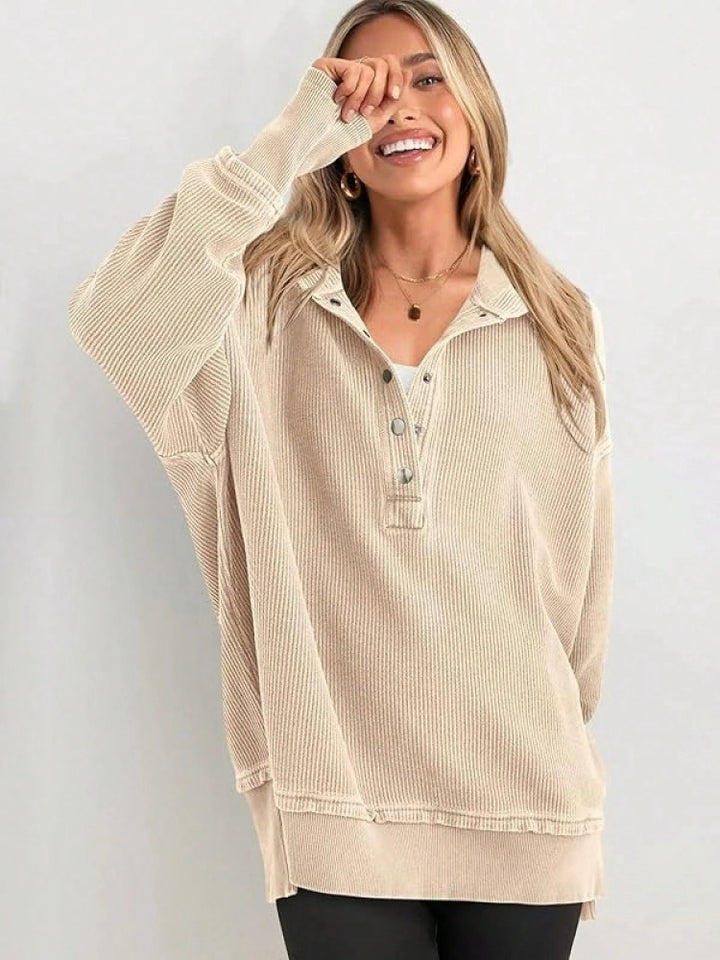Waffle Knit Henley Hoodie