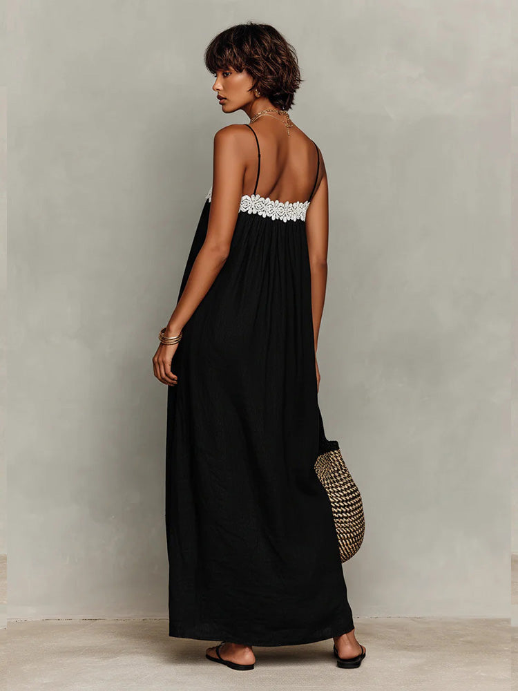 Summer Fashion Lace-Trimmed Slip Dress for Women
