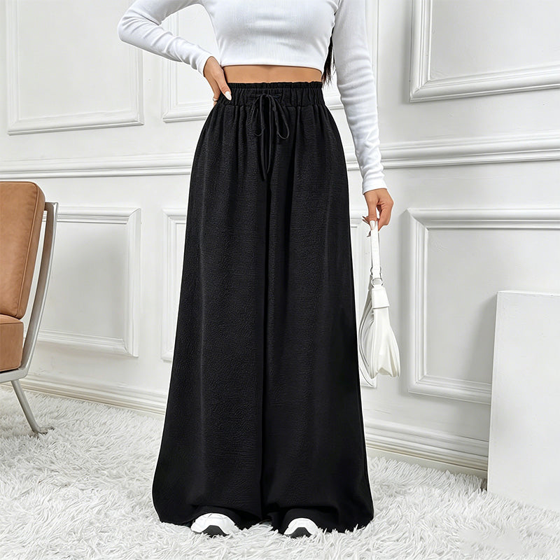Leopard print loose-fitting wide-leg pants