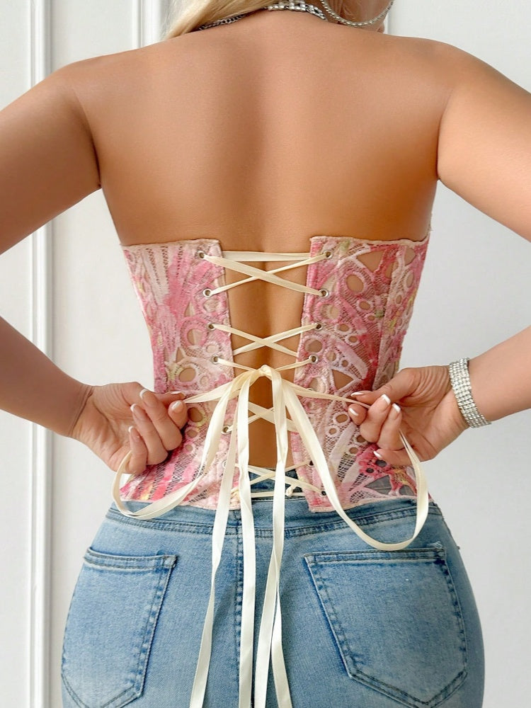Lace Strapless Corset Top