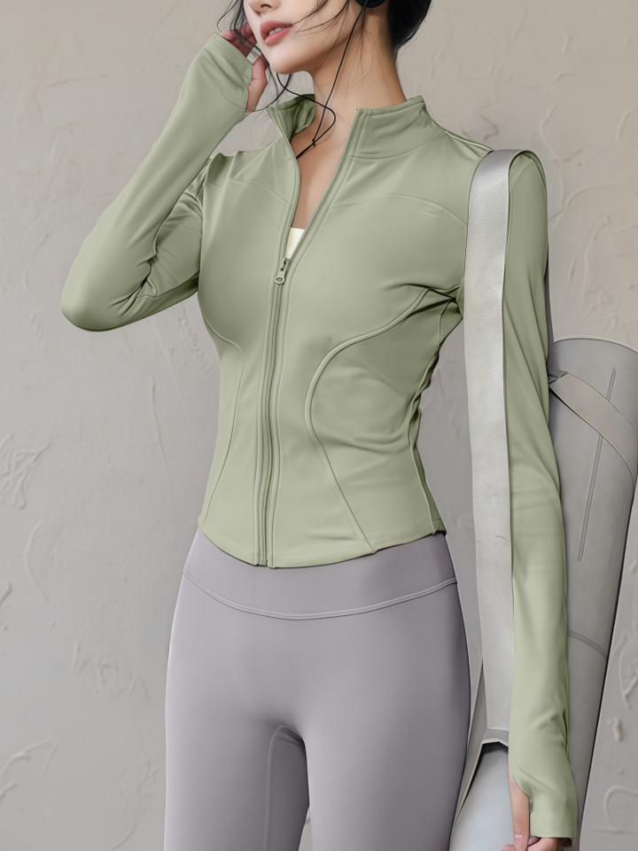 Fitted Zip-Up Athletic Jacket