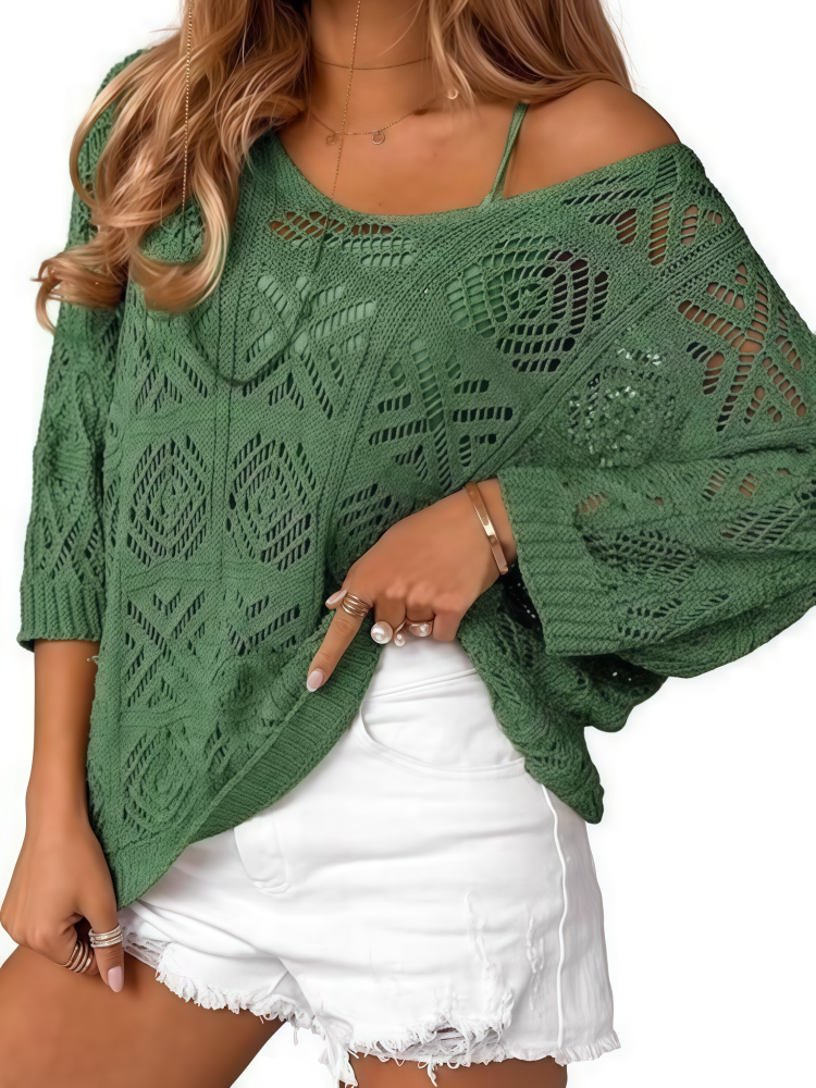 3/4 Sleeve Loose Fit Cover-Up