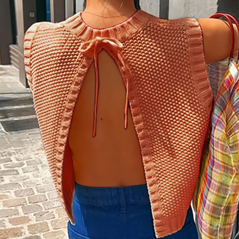 Open Back Knit Tank Top