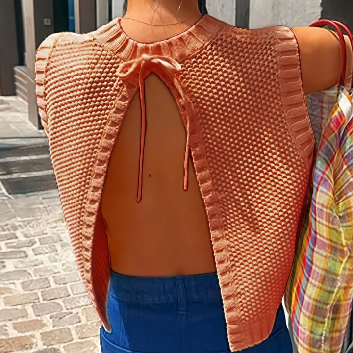 Open Back Knit Tank Top